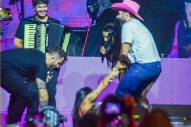 Ana Castela leva encontrão e cai durante show em SP; Zé Felipe estava na plateia
