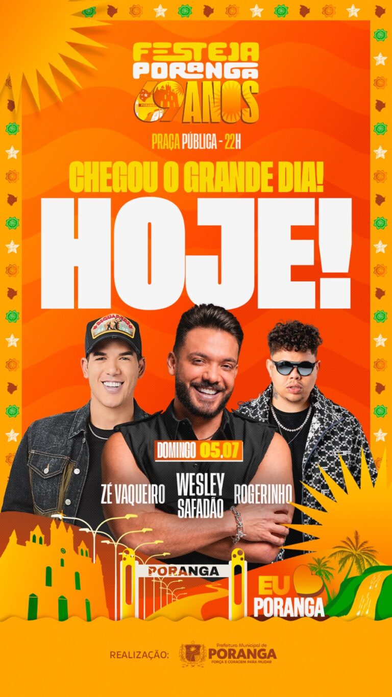 Poranga se prepara para noite histórica com Wesley Safadão, Zé Vaqueiro e Rogerinho neste domingo (5)