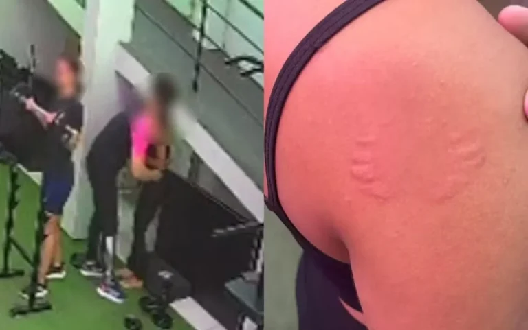 Mulher é assediada ao ser agarrada e mordida por instrutor em academia. 
